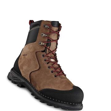 Red Wing Burnside 8-inch Waterproof, CSA Safety Toe Men's Waterproof Boots Brown | ZA 41BEX